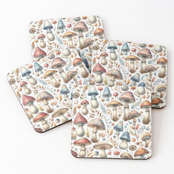 Item preview, Whimsical mushroom pattern designed and sold by Vkinsify.
