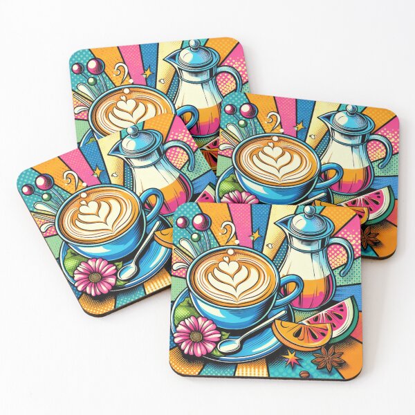 Item preview, Vibrant Pop Art Latte: A Colorful Fusion of Creativity designed and sold by StickerStudio27.