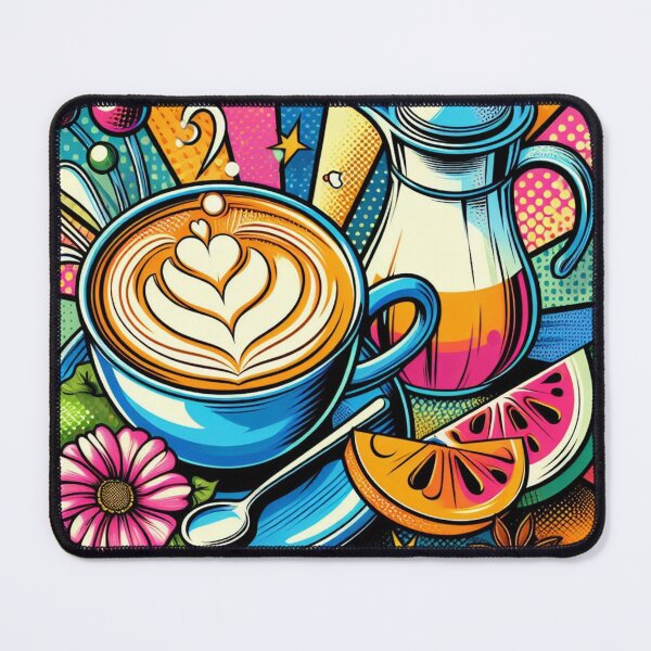 Item preview, Vibrant Pop Art Latte: A Colorful Fusion of Creativity designed and sold by StickerStudio27.