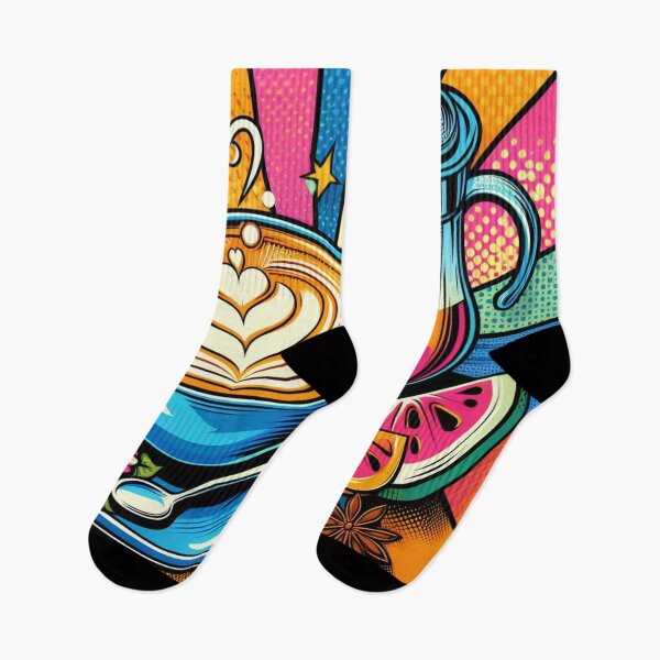 Item preview, Vibrant Pop Art Latte: A Colorful Fusion of Creativity designed and sold by StickerStudio27.