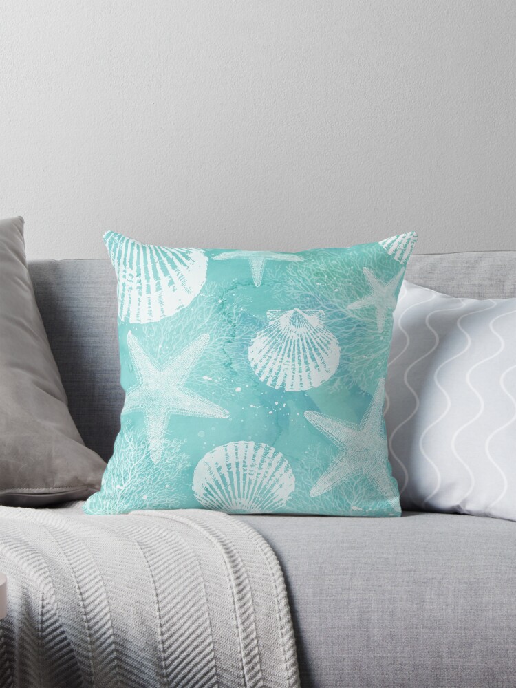 Thumbnail 1 of 4, Pillow, coastal designed and sold by SylviaCook.