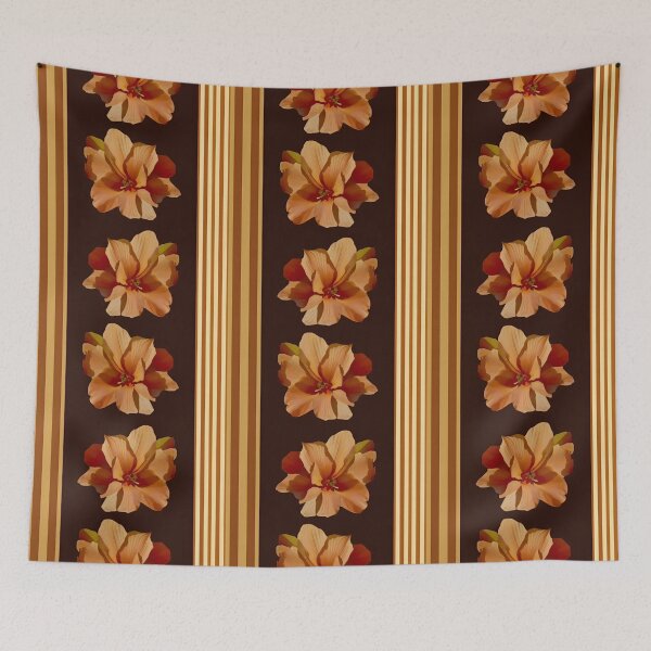 Item preview, Sienna Flowers on Stripes  designed and sold by Dana Roper.