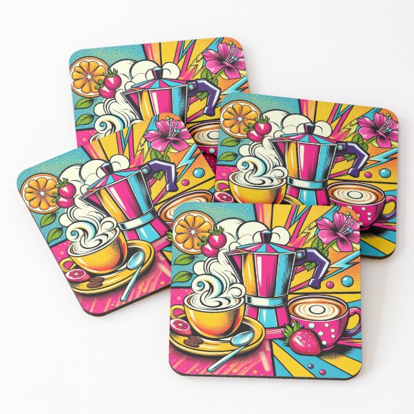 Item preview, Caffeine Pop Explosion: A Colorful Cappuccino Delight designed and sold by StickerStudio27.