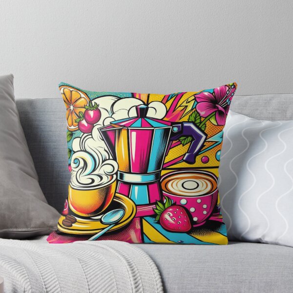 Item preview, Caffeine Pop Explosion: A Colorful Cappuccino Delight designed and sold by StickerStudio27.
