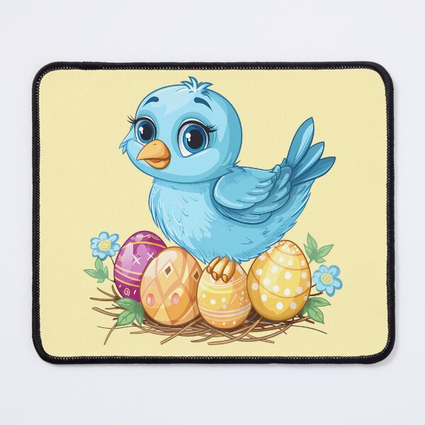 Item preview, Blue Bird on a Nest with Easter Eggs designed and sold by LarkspurAndTea.