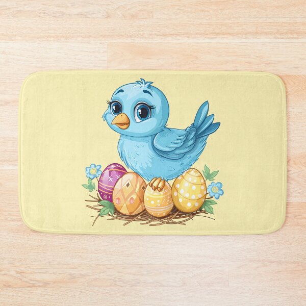 Item preview, Blue Bird on a Nest with Easter Eggs designed and sold by LarkspurAndTea.