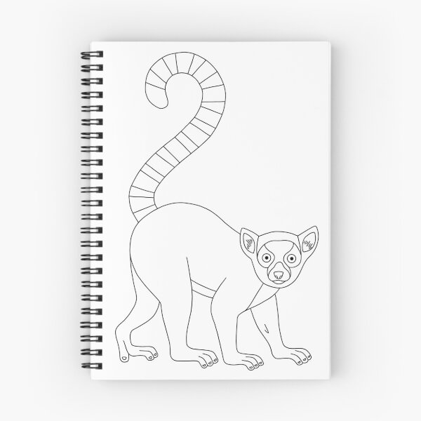 Aperçu de l'œuvre Dessin au trait d'un lémurien à queue annelée créée et vendue par lemurnetwork.