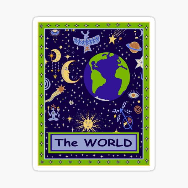 Vista previa del artículo con la obra «Carta del Tarot - El MUNDO», diseñado y vendido por Esprit-Mystique.