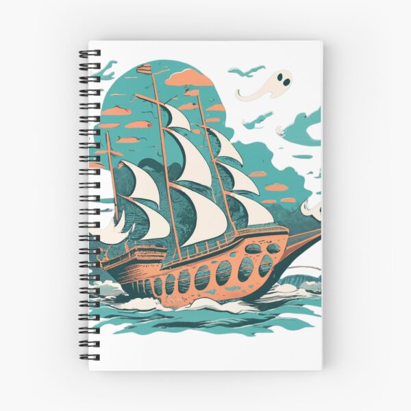 Item preview, funny ghosts playing on the ship  designed and sold by  Bold Border Studio..