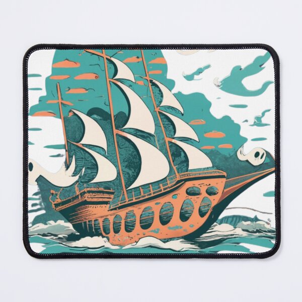 Item preview, funny ghosts playing on the ship designed and sold by Bold Border Studio..