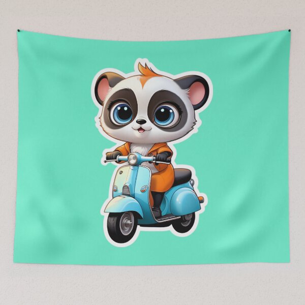 Item preview, Cute Panda Bear On A Scooter designed and sold by TheArtOfPat.
