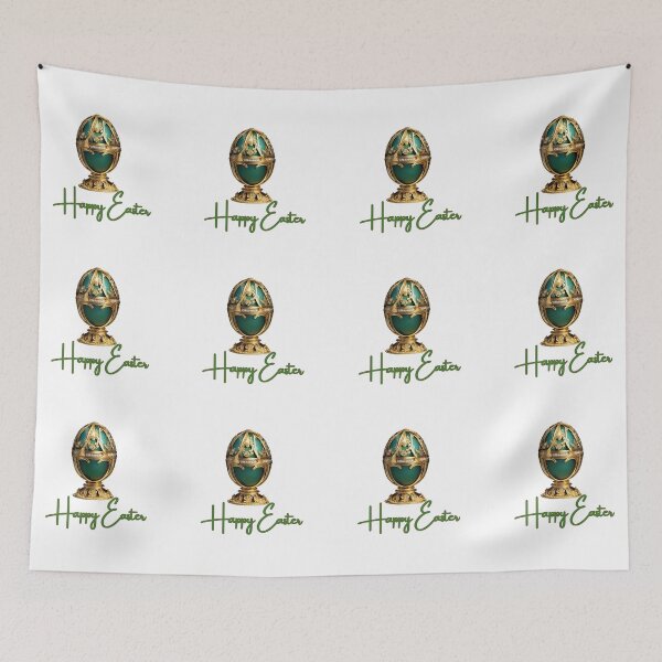 Item preview, Posh green Easter egg with  happy easter designed and sold by Coolparrotgirl.