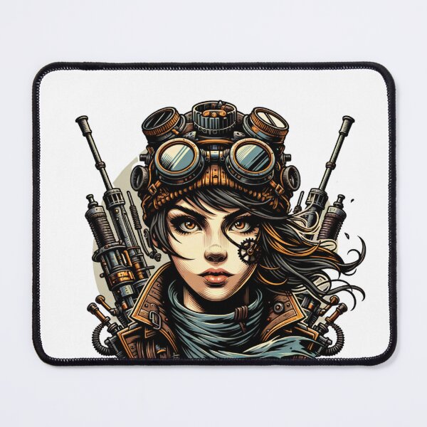 Item preview, Steampunk Survivor: Beautiful Post-Apocalyptic Woman Design designed and sold by Barbaventuras.