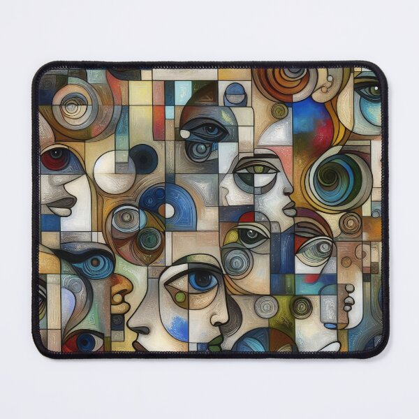 Item preview, Visages in Harmony A Mosaic of Abstract Human Expressions designed and sold by ArtComixHaven.