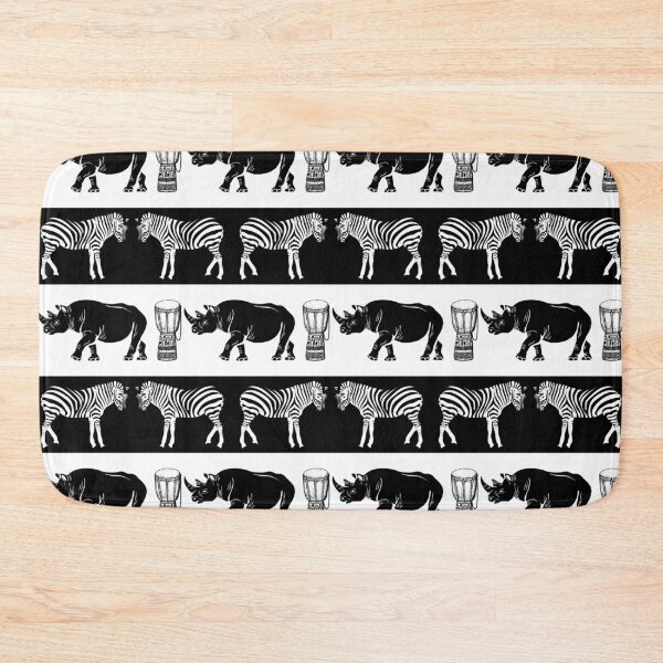 Item preview, Zebra and Rhino Safari Animal Pattern designed and sold by Vintage Eclectic Visuals.