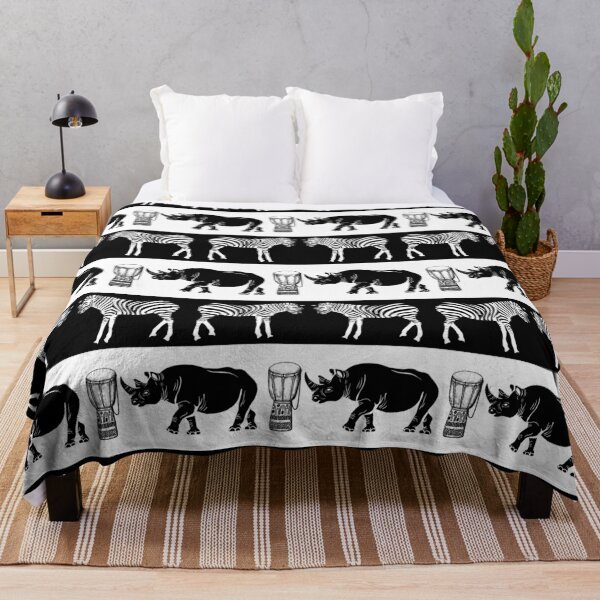 Item preview, Zebra and Rhino Safari Animal Pattern designed and sold by Vintage Eclectic Visuals.