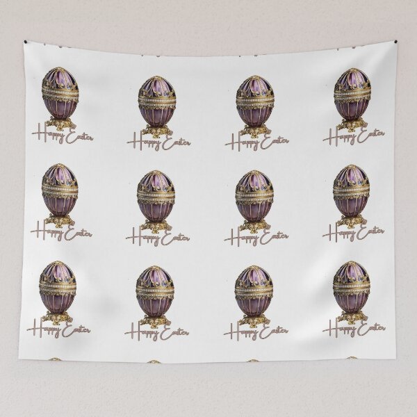 Item preview, Posh aubergine Easter egg with  happy easter designed and sold by Coolparrotgirl.