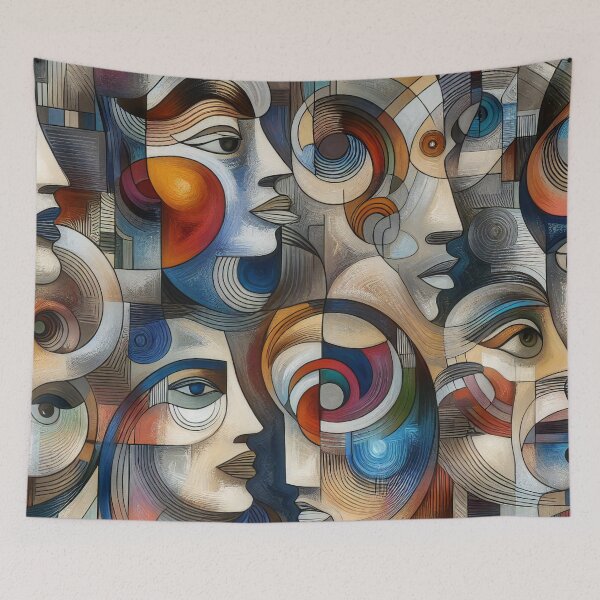 Item preview, Abstract Portraiture Geometric Allure of the Human Gaze designed and sold by ArtComixHaven.