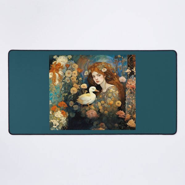 Item preview, Beautiful girl with duckling among the flowers in the garden. designed and sold by Natalia-Vlad.