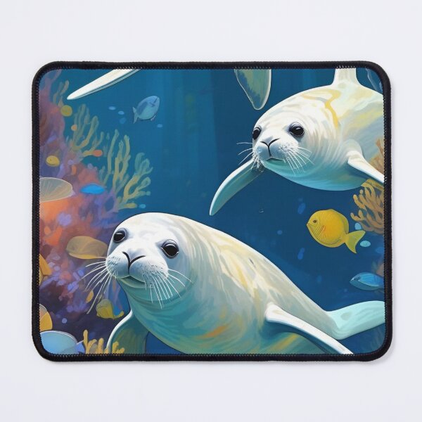 Item preview, HD Cute White Seals In Deep Blue Sea Zoo Pals designed and sold by sportsimpact.