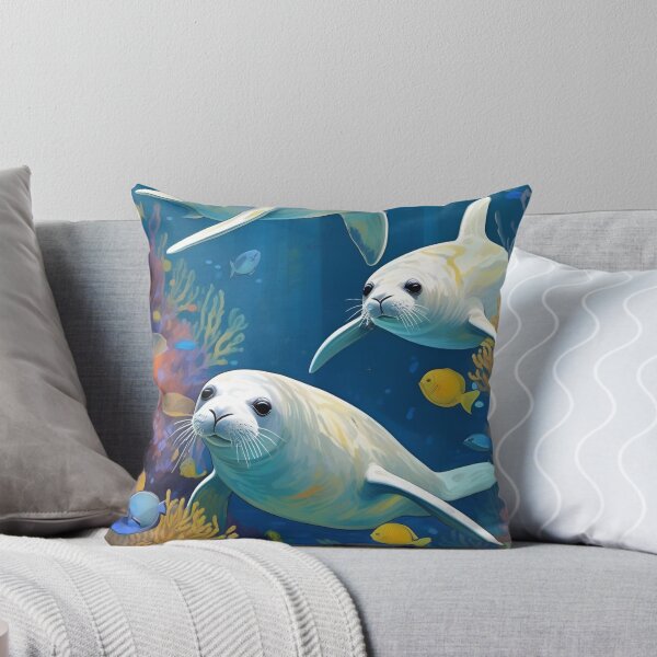 Item preview, HD Cute White Seals In Deep Blue Sea Zoo Pals designed and sold by sportsimpact.