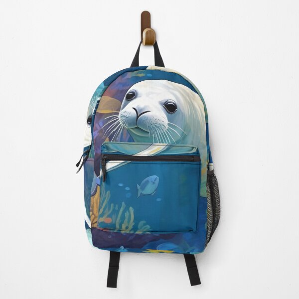 Item preview, HD Cute White Seals In Deep Blue Sea Zoo Pals designed and sold by sportsimpact.