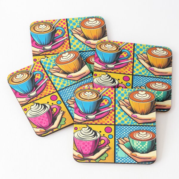 Item preview, Pop Art Latte Fusion: A Visual Delight designed and sold by StickerStudio27.