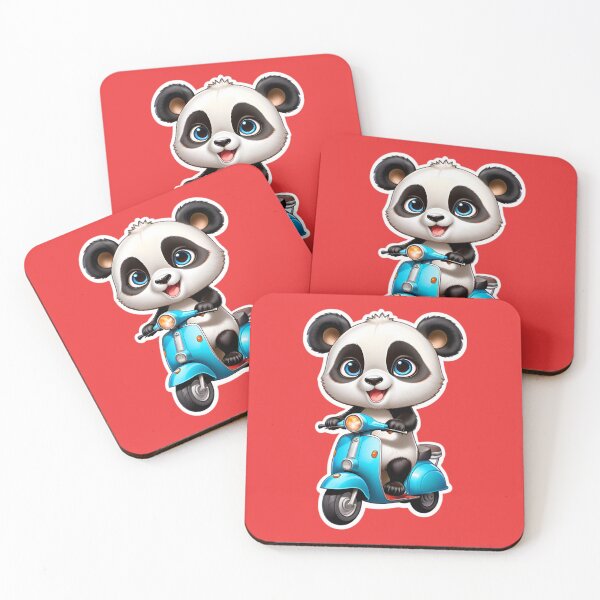 Artikelvorschau, Cute Panda Bear On A Scooter entworfen und verkauft von TheArtOfPat.