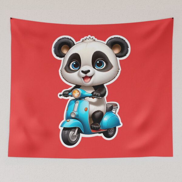 Item preview, Cute Panda Bear On A Scooter designed and sold by TheArtOfPat.