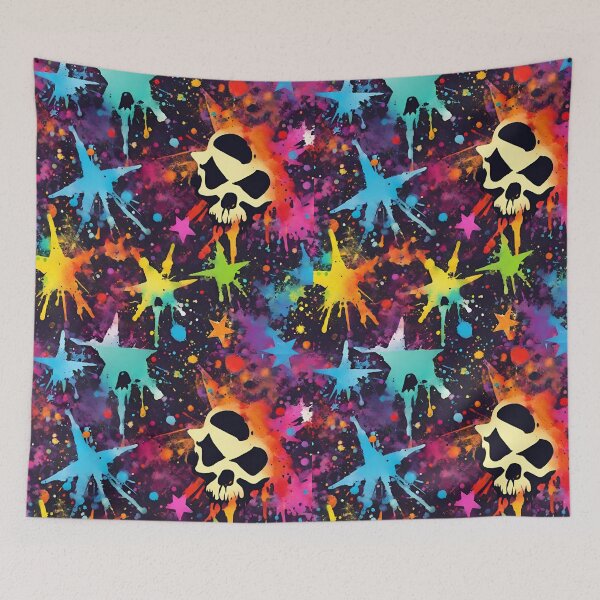 Item preview, Colorful Splattered Stars and Skulls designed and sold by Artsy-Appeal.