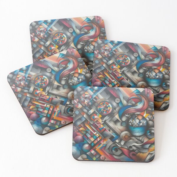 Item preview, Abstract Dynamics Fluid Geometry Meets Vibrant Artistic Expression designed and sold by ArtComixHaven.