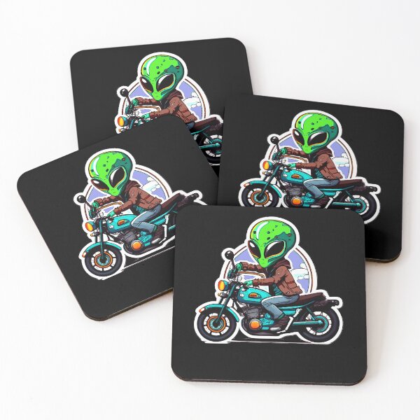 Item preview,  Little Green Man Funny ALIEN ON A MOTORCYCLE designed and sold by Greenbaby.
