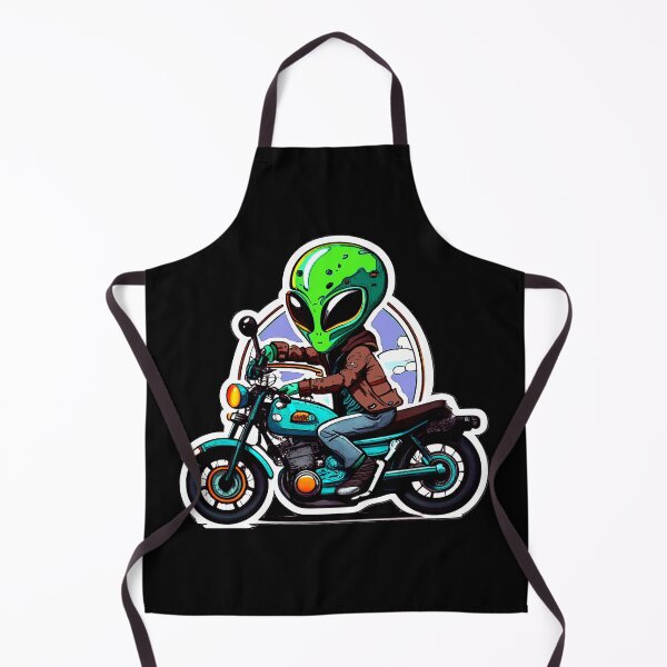Item preview,  Little Green Man Funny ALIEN ON A MOTORCYCLE designed and sold by Greenbaby.