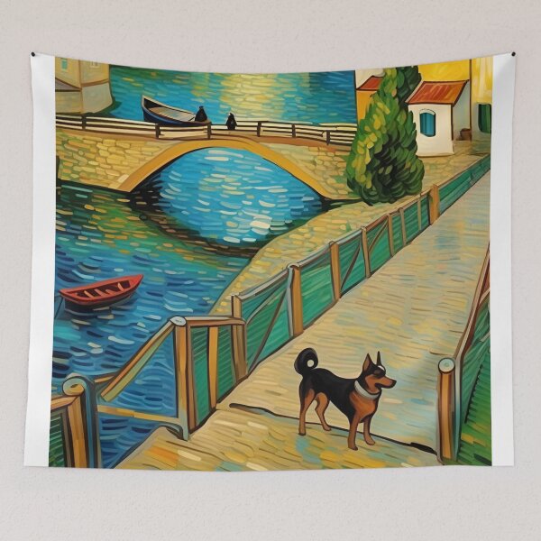 Item preview, Dog At River Bridge Nearby Houses Zoo Pals Animal Cutest T-Shirts designed and sold by sportsimpact.
