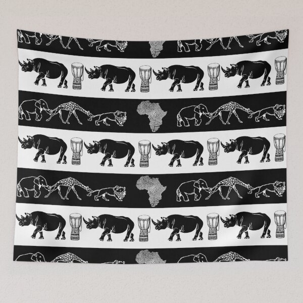 Item preview, Black and White African Wildlife Print designed and sold by Vintage Eclectic Visuals.