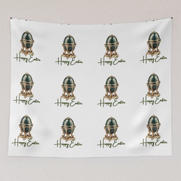 Item preview, Posh green Easter egg with  happy easter designed and sold by Coolparrotgirl.