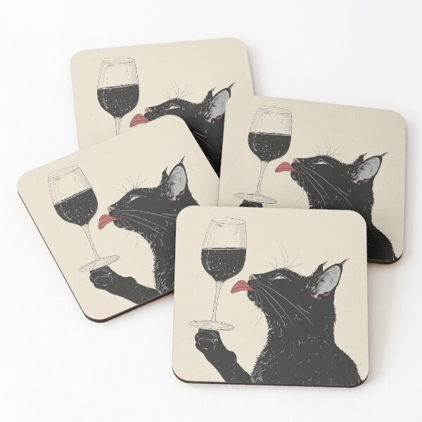Item preview, Black Cat With Wine  designed and sold by sheprint.