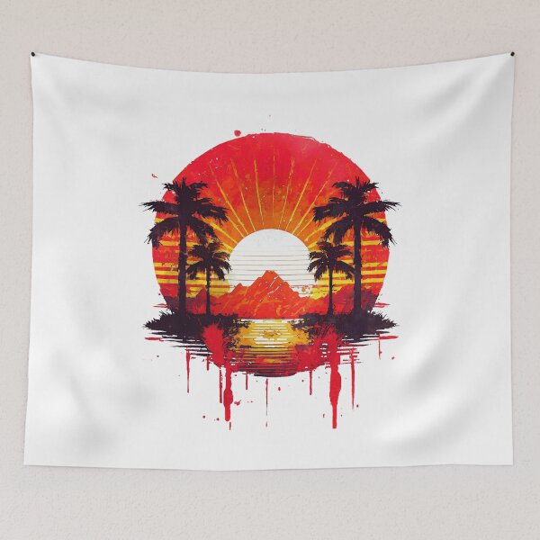 Item preview, Synthwave Sunset with Palms designed and sold by Synthwave Poem.