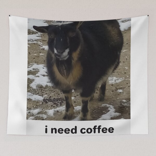 Item preview, Tired Sleepy Nigerian Dwarf Goat 'Pip' Coffee designed and sold by Abby Art Studio.