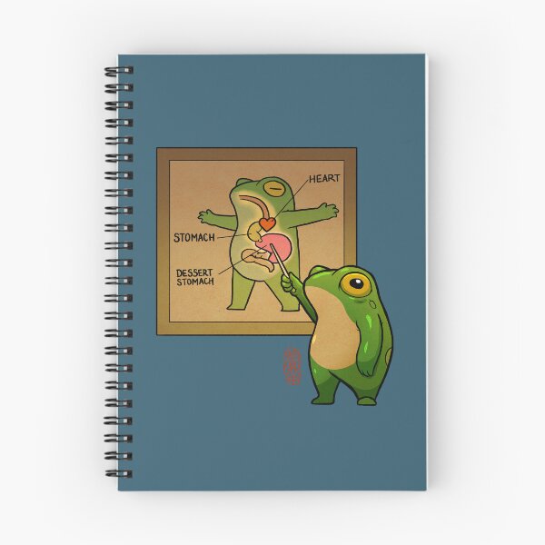 Item preview, cute pudgy frog showing dessert stomach diagram asian artwork designed and sold by DingHuArt.