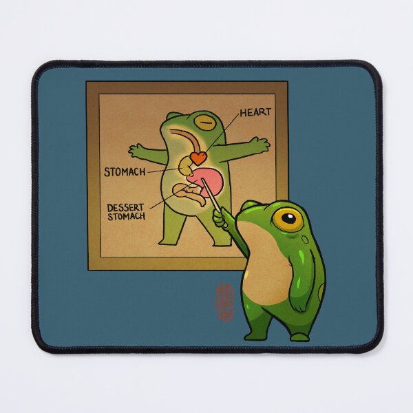 Item preview, cute pudgy frog showing dessert stomach diagram asian artwork designed and sold by DingHuArt.