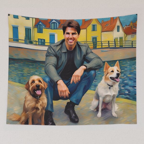 Item preview, Tom Cruise And Two Dogs At River houses Zoo Pals designed and sold by sportsimpact.