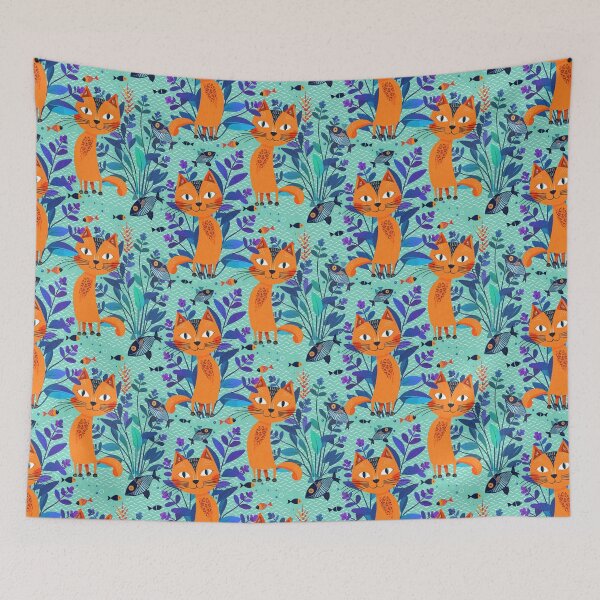 Item preview, Orange Cat goes Fishing  designed and sold by Veata.