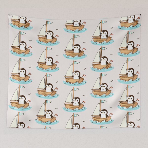 Item preview, Penguin on Sailboat designed and sold by LemuellTrends.