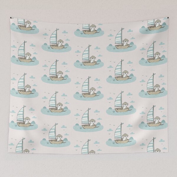 Item preview,  Otter on Sailboat designed and sold by LemuellTrends.
