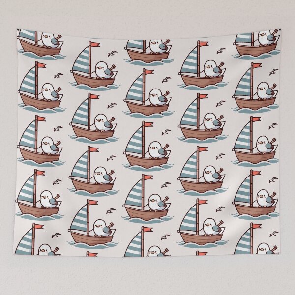 Item preview,  Seagull on Sailboat designed and sold by LemuellTrends.