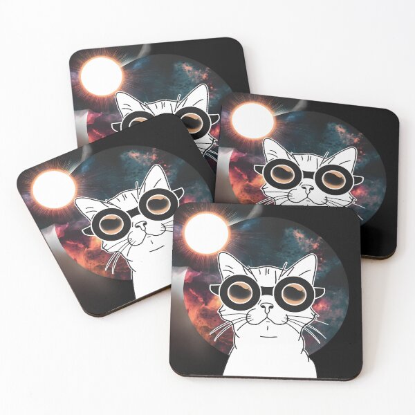 Item preview, Solar Eclipse Cat Wearing Solar Eclipse Glasses designed and sold by bluel_evin.