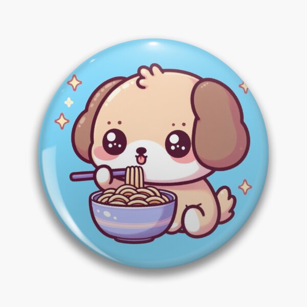 Item preview, Noodle Nosh: Cute Kawaii Dog Enjoying Noodles designed and sold by TDKCustoms.