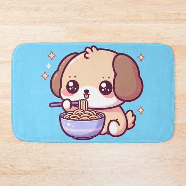 Item preview, Noodle Nosh: Cute Kawaii Dog Enjoying Noodles designed and sold by TDKCustoms.
