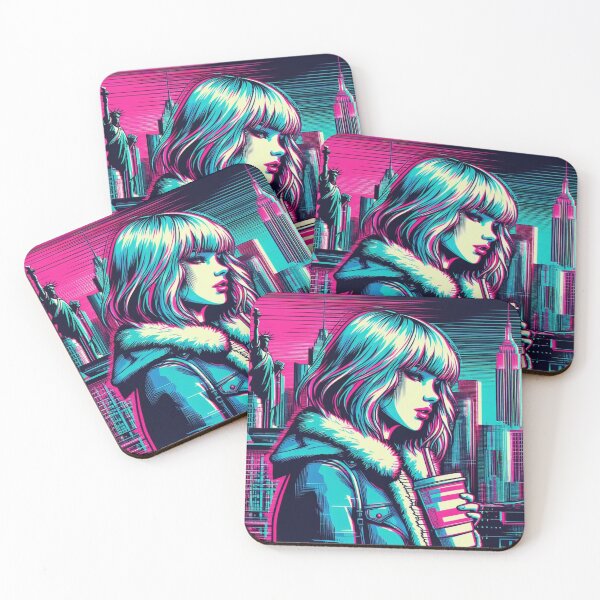Item preview, "Neon Glitch Goddess I love Coffee: Unleash Your Futuristic Style!" designed and sold by Cocodino ⭐⭐⭐⭐⭐.